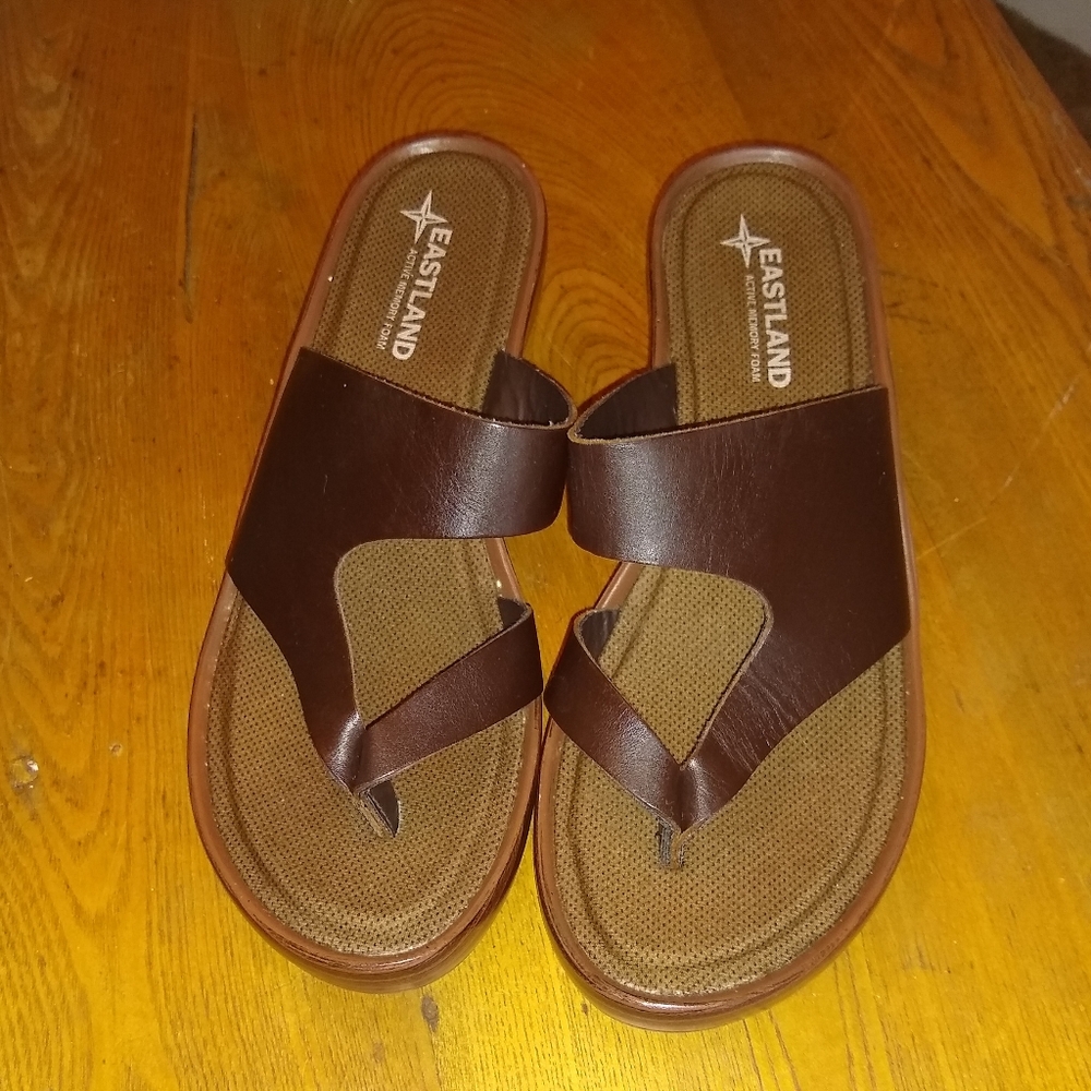 Eastland Laurel Sandal Brown Leather 8 Excellent!